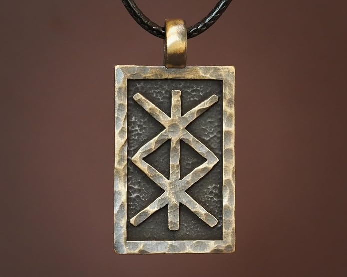 Baldur Jewelry - Elder Futhark Bind Protection Rune Necklace - Talisman Pendant Amulet - Viking Runes Norse Jewelry - Viking Jewelry for Men Women - Gifts for Men