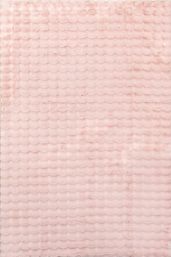 nuLOOM 3'9' x 6' Cozy Plush Area Rug, Machine Washable, Non-Slip, Soft Fluffy Shag Carpet for Living Room Bedroom Kids Room Nursery Home Decor, Jeni Blush