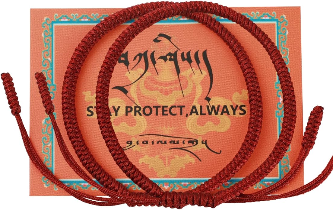 Authentic blessed Tibetan monks handmade Dorje Knot protection bracelet for women and men with a talisman