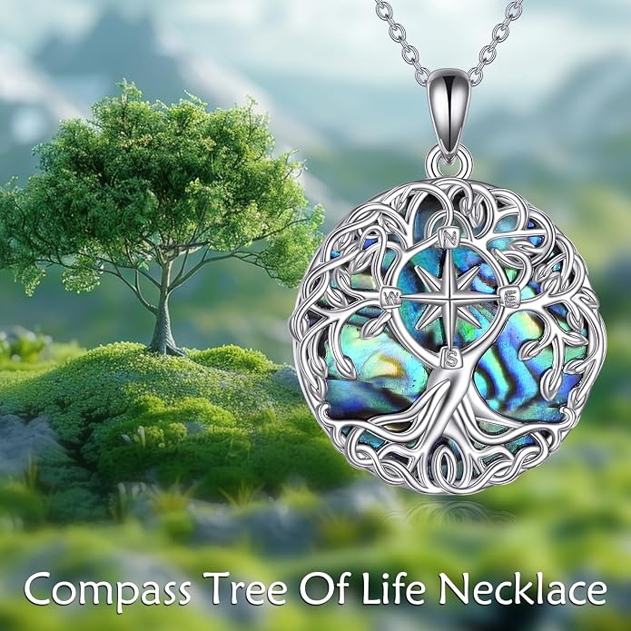YFN Tree of Life Necklace Sterling Silver Celtic Knot Tree Pendant Jewelry Gifts for Women Men