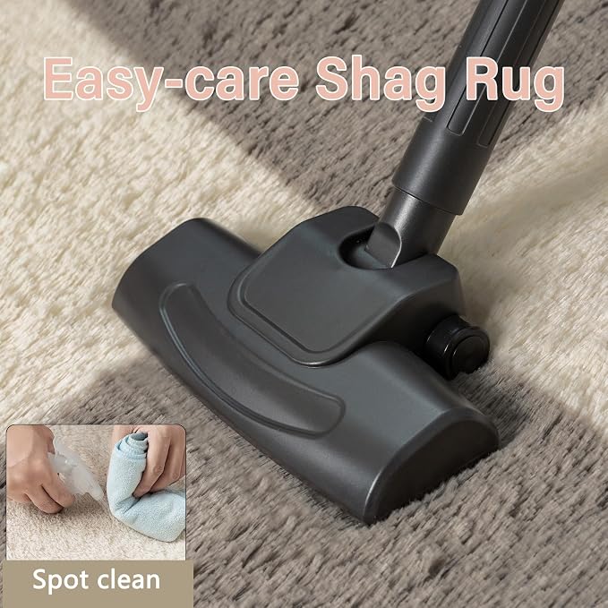 PureCozy Checkered Rug 7x10 for Living Room, Modern Grey Shag Rug Washable Non-Slip Large Area Rug Super Soft Indoor Fuzzy Carpet Fluffy Rugs for Bedroom Home Aesthetic Decor