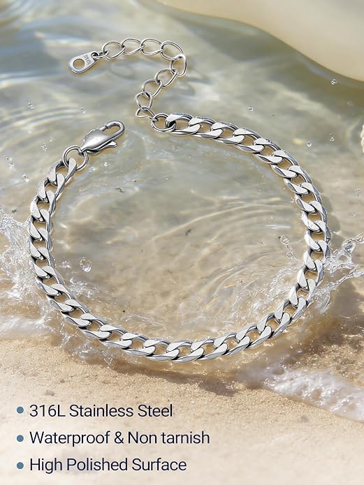 PROSTEEL Gold/Silver Anklets for Women Waterproof, 14K Gold Plated Ankle Bracelet Non Tarnish, Jewelry Gifts Adjustable