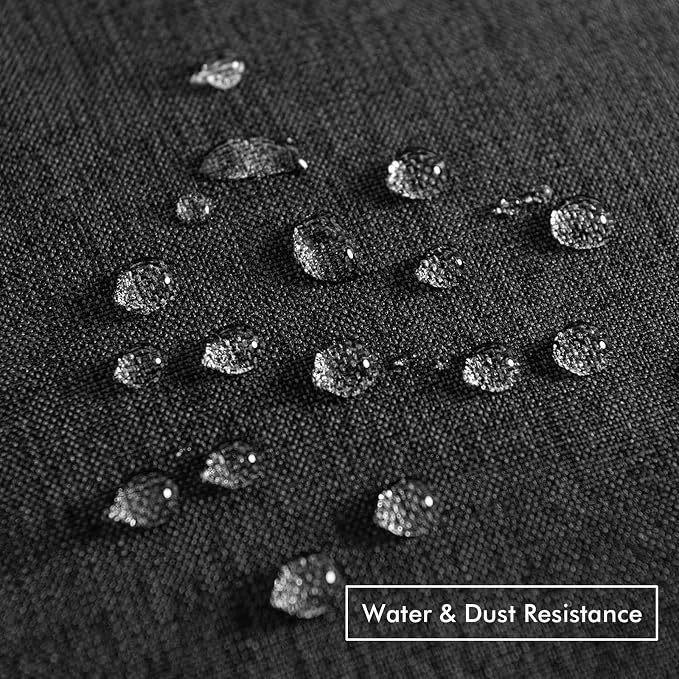 MIULEE Pack of 2 Decorative Outdoor Solid Waterproof Throw Pillow Covers Faux Linen Garden Farmhouse Cushion Cases for Halloween Tent Balcony Couch Sofa 18x18 Inch Black