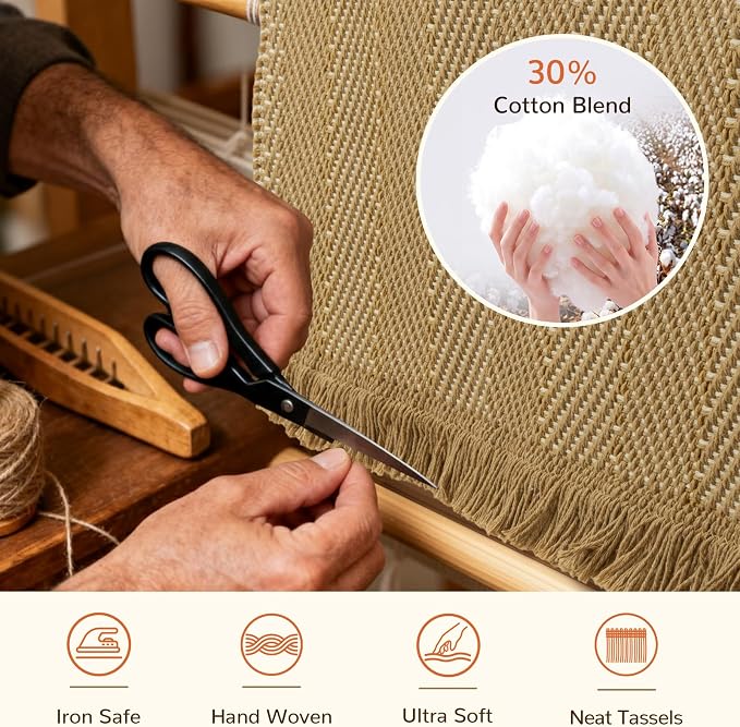 2x4 Washable Boho Runner Area Rug with Tassels for Living Room Yellow Beige | Vacuum Friendly, Machine Washable, Non-Slip Rug, Modern Farmhouse Neutral Decor Carpet, Bathroom Bedroom Kitchen Hallway