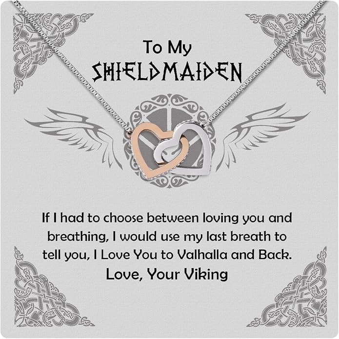 Larvincy Shieldmaiden Necklace - Viking Jewelry For Women, Gift For Wife, Girlfriend, Fiance, Or Soulmate On Mother's Day, Birthday, Or Anniversary