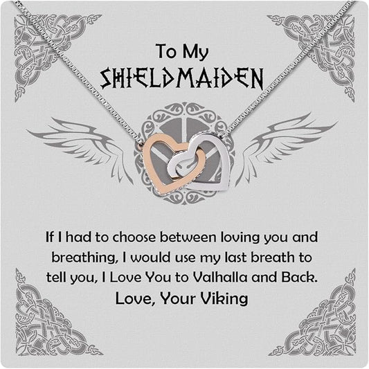 Larvincy Shieldmaiden Necklace - Viking Jewelry For Women, Gift For Wife, Girlfriend, Fiance, Or Soulmate On Mother's Day, Birthday, Or Anniversary