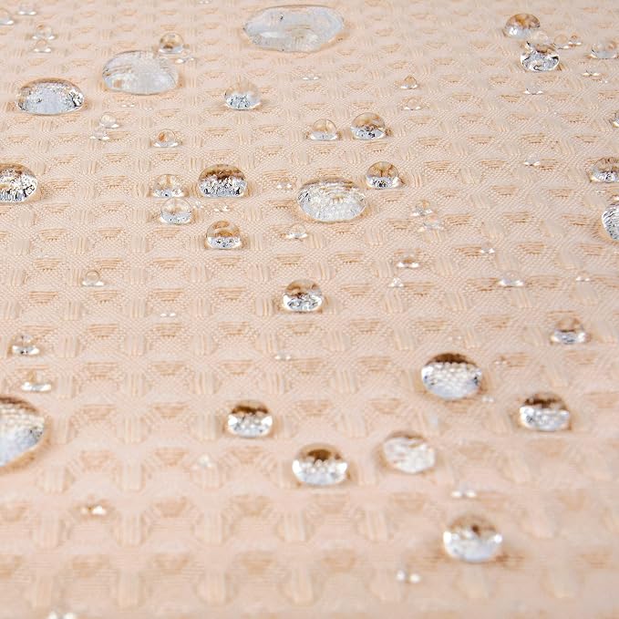 River Dream Heavyweight No Hooks Required Dotted Waffle Weave Shower Curtain with Snap in Liner - 71W x 74H,Hotel Grade,Spa Like Bath Curtain,Pink