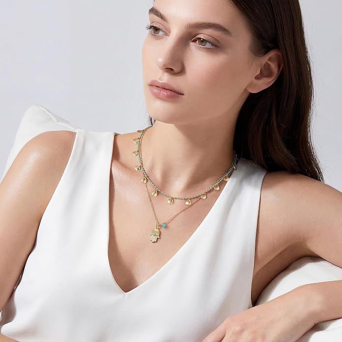 Fashion Dainty Necklace for Women - 14K Gold Plated Detachable Pendant with Cubic Zirconia Accent, Hypoallergenic Layering Jewelry for Women, Trendy Storm Charm Necklace for Daily Wear & Gifting