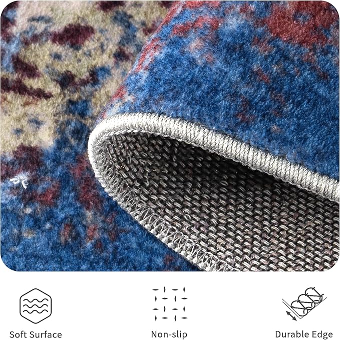 5x7 Area Rugs - Modern Abstract Washable Rug, Ultra Soft Non Slip Low Pile Large Rugs for Living Room, Floor Carpet for Bedroom Dining Room Office Laundry Nursery Home(Multi-Colorful)