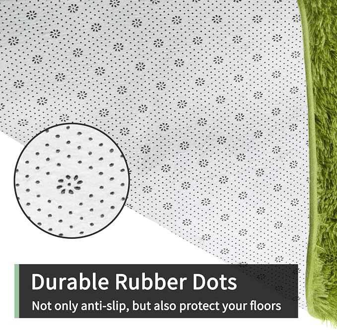 Sour Lemon 8x10 Area Rugs for Bedroom Living Room, Large Fluffy Shag Green | Shaggy Carpet, Soft Plush Furry Bedside Rugs, Anti Slip, Washable Area Modern Rugs Floor Mat for Kids Girls Boys Living Room