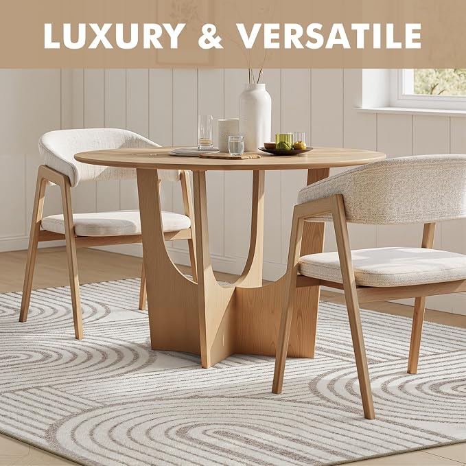 Beige Neutral 8x10 Area Rugs Textured Tufted Rugs for Living Room Bedroom Rug-Carpet Cream Ivory Washable Geometric Moroccan Modern Rug