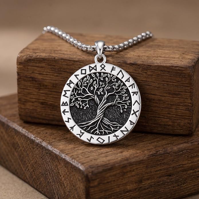 Lion/Anchor/Yggdrasil/Empty Tomb Pendant Necklace Stainless Steel 22+2 Chain Jewelry For Men Father Women Unisex