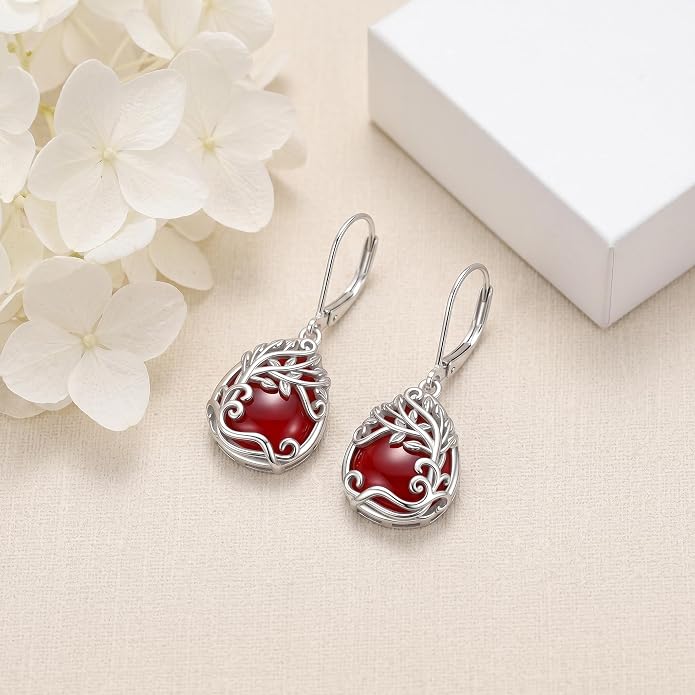 Teardrop Tree of Life/Filigree Earrings for Women Dangle Leverback Earrings Jewelry Gift Anniversary For Her