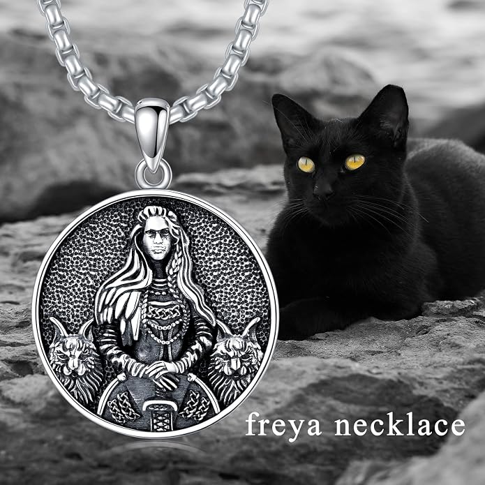 Seiyang Sterling Silver Viking Necklace Norse Jewelry Gift for Men Women with 2mm 22+2 IN Rolo Chain (with Gift Box)