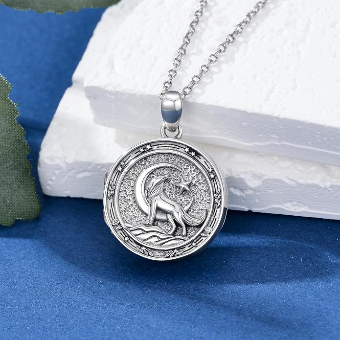 PELOVNY Locket Necklace That Holds Pictures 925 Sterling Silver Photo Locket Pendant Birthday Christmas Memorial Jewelry Gifts for Women Men