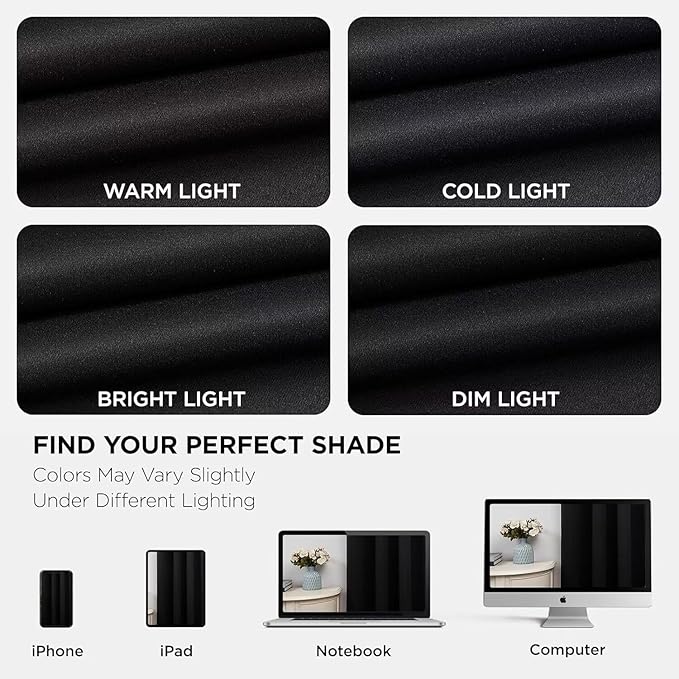 Joydeco 84 Inch Black Curtains 2 Panels Set, Blackout Curtains for Bedroom, Room Darkening Drapes for Living Room Window Rod Pocket Back Tab (W37 x L84 Inch, Black)