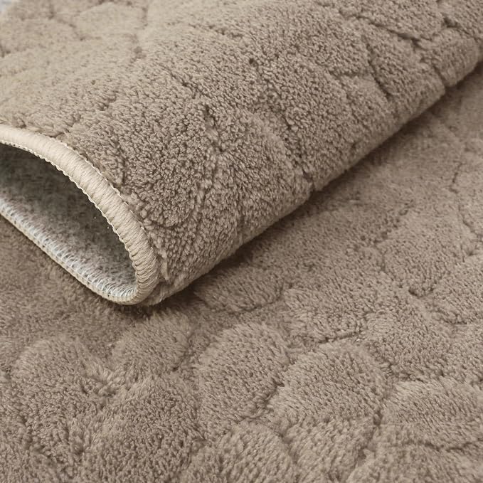GENIMO Soft Washable Area Rugs 8x10, 3D Modern Floral Rugs for Living Room, High-Low Pile Textured Non Slip Fuzzy Shag Carpet, Non-Shedding Stain Resistant Light Brown Rugs for Bedroom, Dining Room