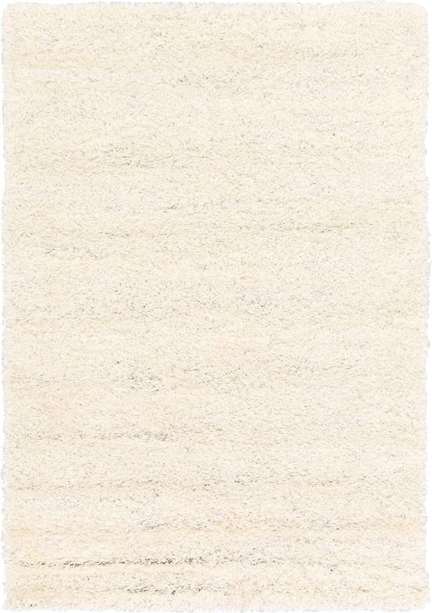 Unique Loom Solid Shag Collection Area Rug (4' 1" x 6' 1" Rectangle, Snow White)