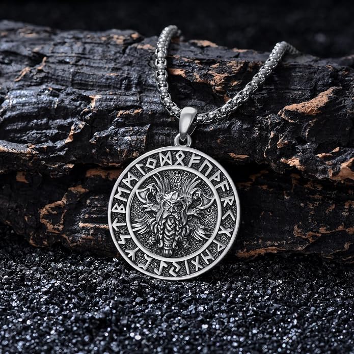 Viking Necklace for Men 925 Sterling Silver Viking Norse Pagan Jewelry Gifts for Women