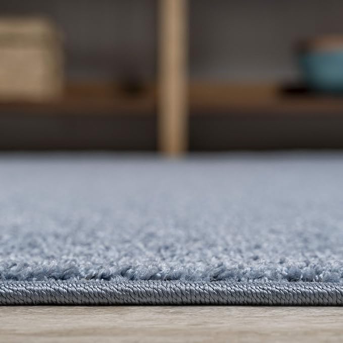 JONATHAN Y Haze Solid Low-Pile Classic Blue Indoor Area Rug 12x15, Coastal,Bohemian,Minimalist,Classic, Easy-Cleaning for Living Room,Bedroom,Kitchen,Pet Friendly,Non-Shedding (SEU100F-15)
