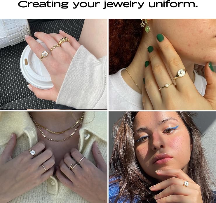 Ana Luisa Gold Rings for Women - 14K Gold Plated Rings for Women Non Tarnish - Trendy Stacking Ring for Daily Wear - Twisted, Heart, Eternity Ring Styles - Hypoallergenic & Water-Resistant Jewelry