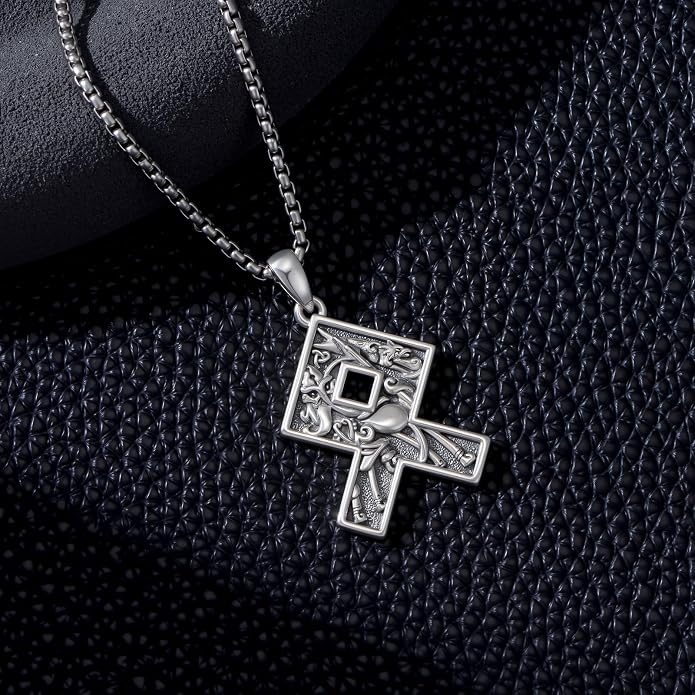 Viking Necklace 925 Sterling Silver Viking Rune Letter Pendant Norse Jewelry Gifts for Men Father