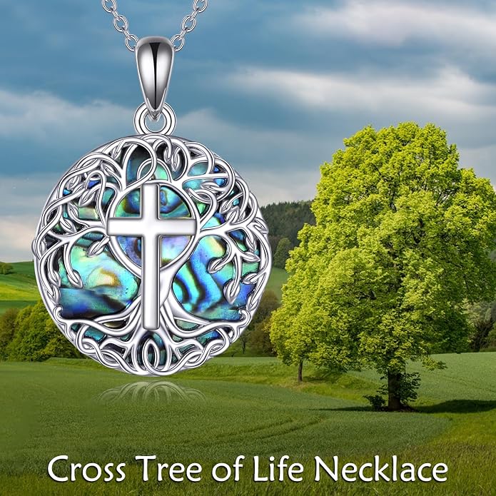 YFN Tree of Life Necklace Sterling Silver Celtic Knot Tree Pendant Jewelry Gifts for Women Men