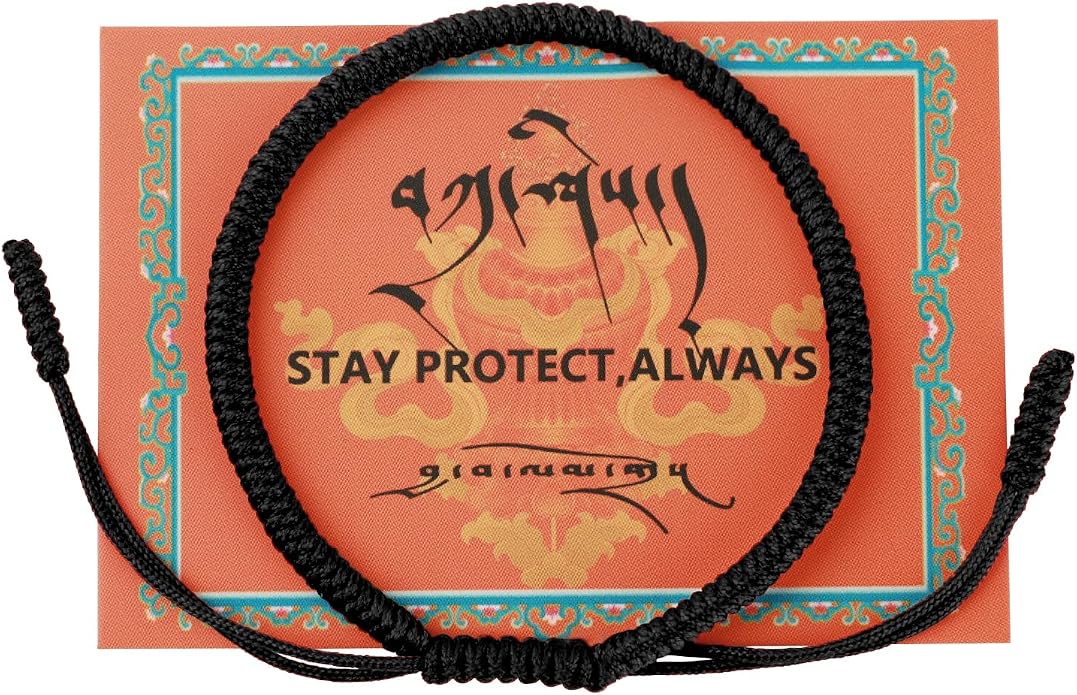 Authentic blessed Tibetan monks handmade Dorje Knot protection bracelet for women and men with a talisman