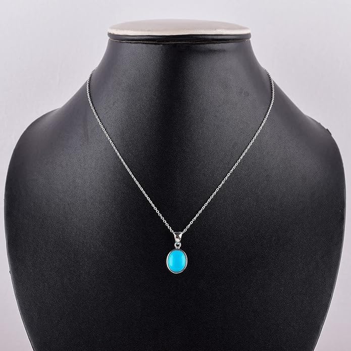 Raw Gemstone Dainty Pendant Necklace for Women, Trendy Healing Chakra Crystal, Birthstone Handmade 925 Sterling Silver Adjustable 18 inch Chain Jewelry, Birthday Gifts
