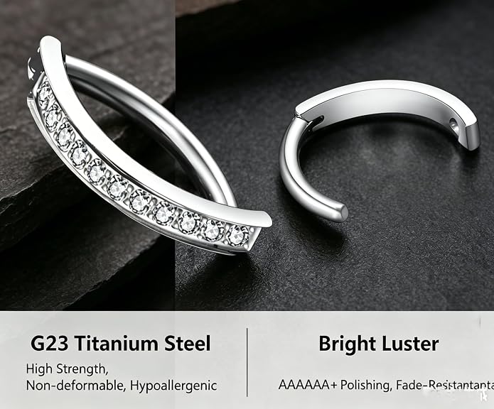 Color Moissanite Titanium Belly Button Ring, Gold Silver Plated Internally Threaded Navel Piercing Jewelry, Hypoallergenic Implant Grade G23 Titanium Belly Ring, Brilliant Cut Moissanite Belly Piercing Rings for Women Men