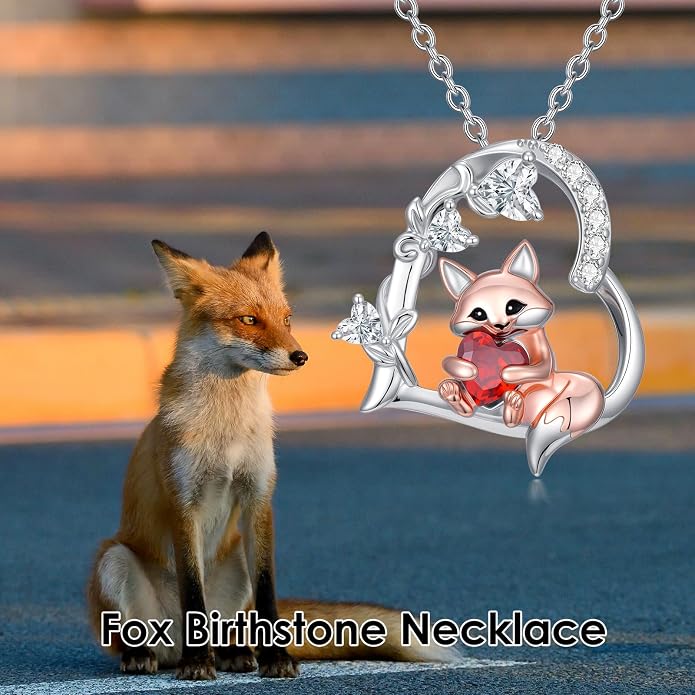 PELOVNY Teddy Bear Necklace for Women 925 Sterling Silver Bear/Highland Cow/Fox/Cat/Axolotl Birthstone Necklace Christmas Birthday Jewelry Gifts for Mom Daughter Wife Sister