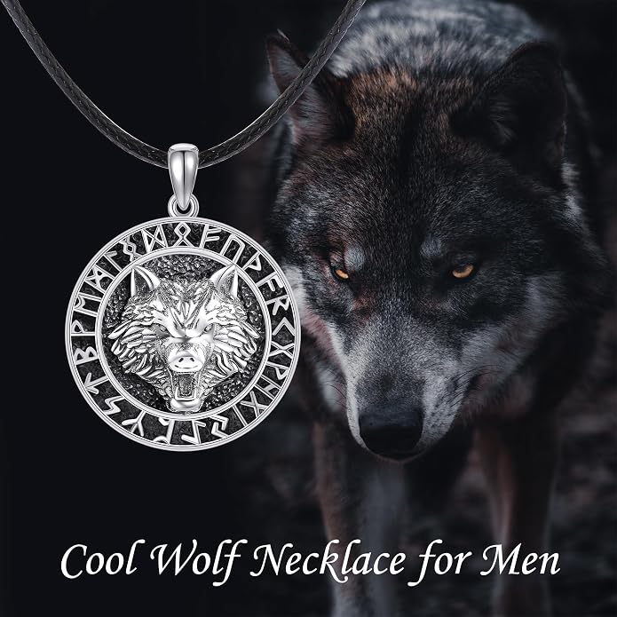 URONE Men Viking Pendant Necklace Sterling Silver Norse Viking Jewelry