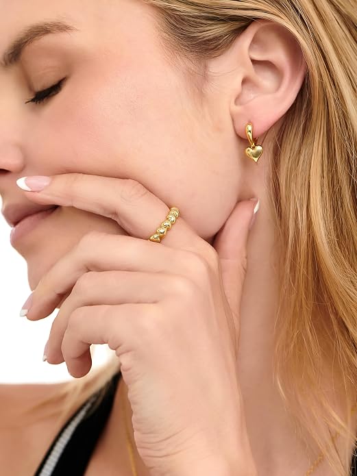 DEVATA Gold or Rhodium Plated Sterling Silver 925 – Eternity, Band Ring for Women – Heart, Knot, Clover, Infinity, Mariner, Cable, Curb, Cuban, Figaro, Daisy, Rope, Ribbed, Dome