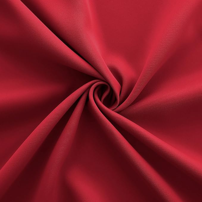KOUFALL Red Kitchen Curtains,Short Blackout Window Curtains for Bathroom,45 Inch Length,Sets of 2 Piece
