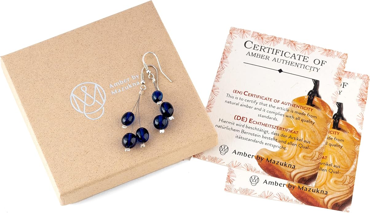 Pull-Through Earrings, Amber Jewelry, Faceted Sparkling Amber Earrings - Parent