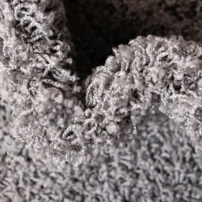 Unique Loom Solid Shag Collection Area Rug (10' x 13' 11" Rectangle, Cloud Gray)