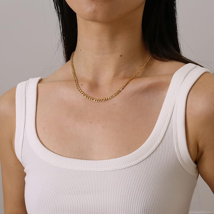 Gold Chain Necklace for Women Dainty Simple Satellite Beaded Twisted Chain Choker Necklace Everyday Jewelry Christmas Gifts