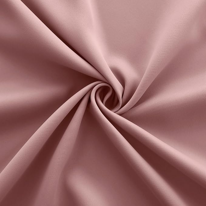 KOUFALL Boho Curtains 2 Panels,Blackout Dusty Rose Mauve Window Treatments Privacy Curtain for Bedroom