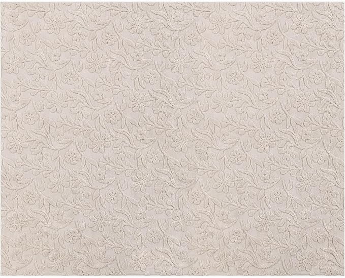 Vaukki 8x10 Area Rug for Living Room, Soft Fluffy Washable Modern Floral Indoor Floor Mat, Non Slip Shaggy Boho Accent Throw Carpet for Bedroom, Living Room, Nursery and Dining Room, Beige