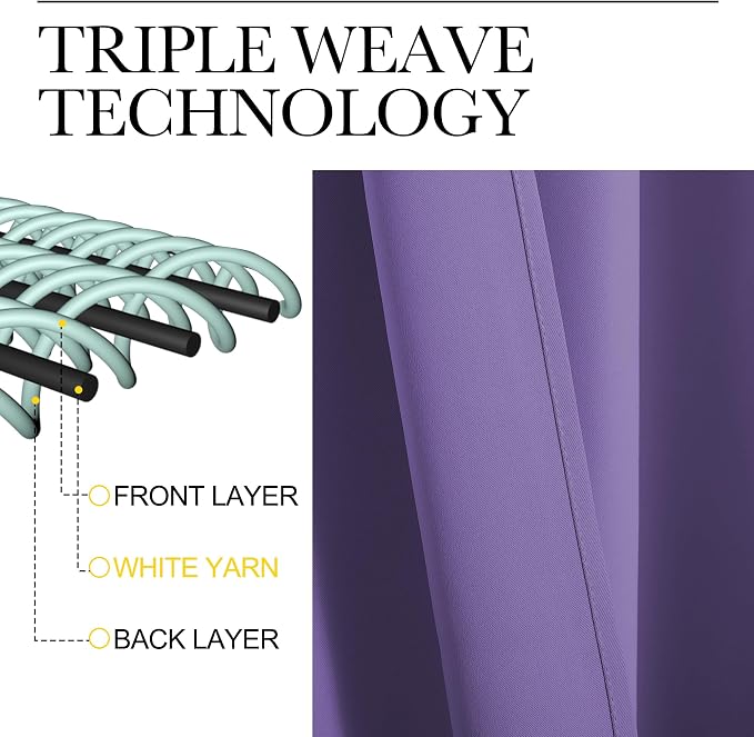 NICETOWN RV Blackout Curtains for Camper Windows, Lilac Purple, 42" x 36", Set of 2, Kitchen Curtains, Short Blackout Drapes, Thermal Insulated Rod Pocket Window Treatment Draperies for Nursery