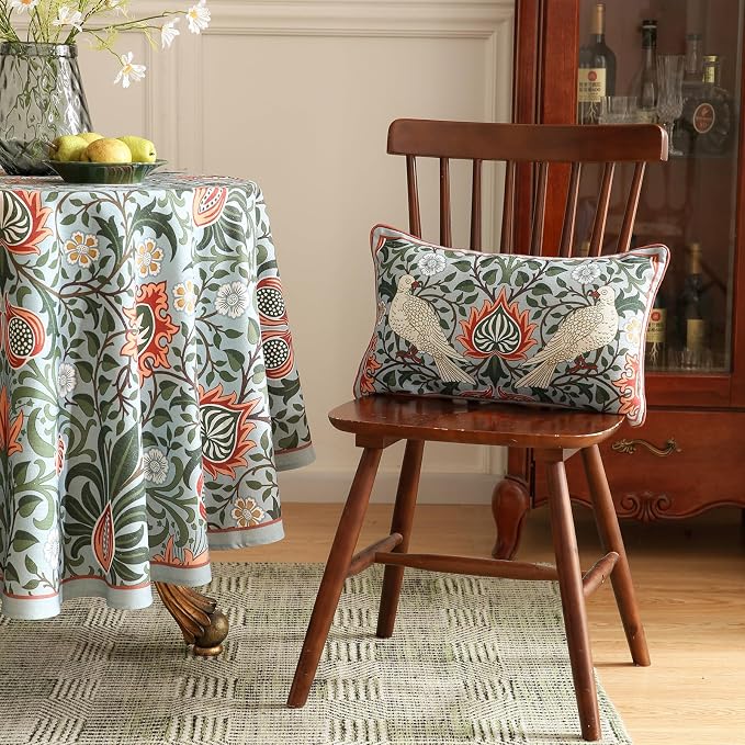 ISAENNE Designer Elegant Linen Throw Pillow Cover,Set of 4-Naples Set | French Cottage Pillow Cover,Concealed Zipper,Floral Pattern,Sofas,Bedroom,Living Room,Lounge Chairs,All Season Home Decor