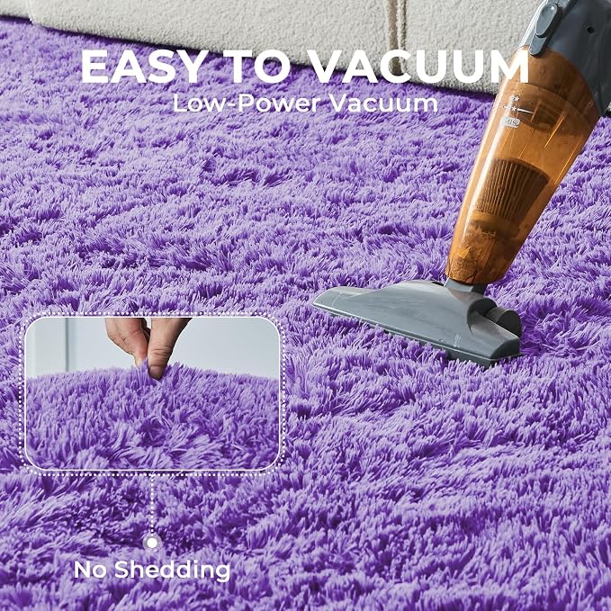 OPPODREAM 5x7 Light Purple Rugs for Bedroom, Ultra-Soft Fluffy Area Rugs for Living Room, 5 x 7 Shag Carpet for Nursery, Kids, Girl, Boy, Baby, Plush, Fuzzy, Shaggy, Cute Home Decor