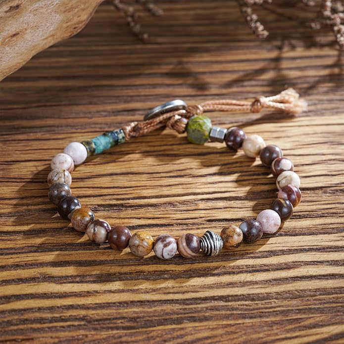 Plumiss Women Boho Handmade Natural Stone Crystal Leather Bead Wrap Bracelets Collection