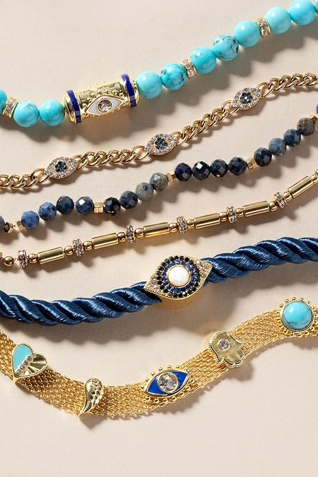 Alex and Ani Evil Eye Bracelets - Sapphire & Crystal Stones, Nickel-Free, Radiant Evil Eye Jewelry for Women