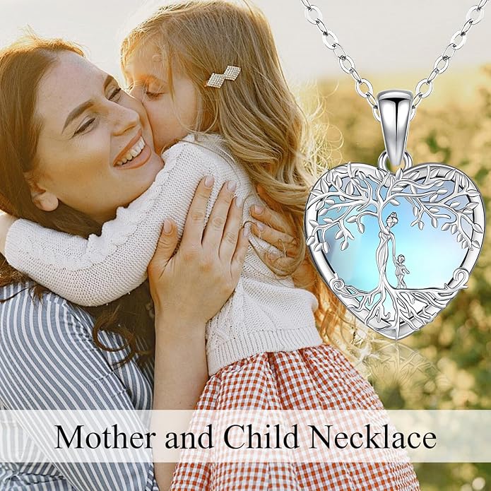 Odinstone Tree of Life Necklace, Sterling Silver Pendant for Women Family Tree Necklaces Jewelry for Mom/Wife/Grandma(With Fine Gift Box)