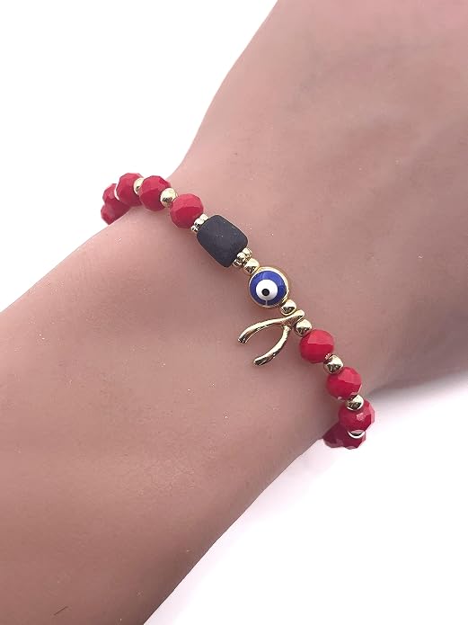 SIFRIMANIA Positive Energy Evil Eye Talisman Genuine Azabache Red Adjustable Protection Bracelet for Women