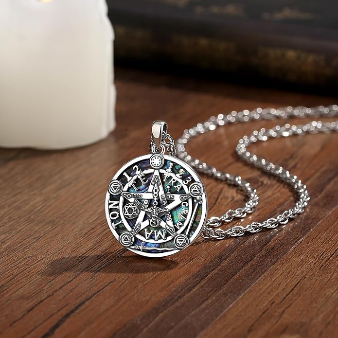 AEONSLOVE Tetragrammaton De Plata 925 Sterling Silver Tetragrammaton Necklace/Metatron Cube Pendant Amuleto De Proteccion Gifts for Women Men