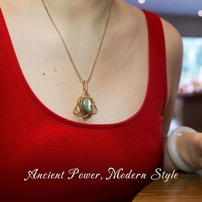 Natural Faceted Labradorite Pendant Necklace – Unique Stone of Magic & Transformation, Iridescent Flash Gemstone Jewelry, Handmade Healing Crystal Gift for Women, Birthday, Anniversary, Spiritual Awakening & Intuition
