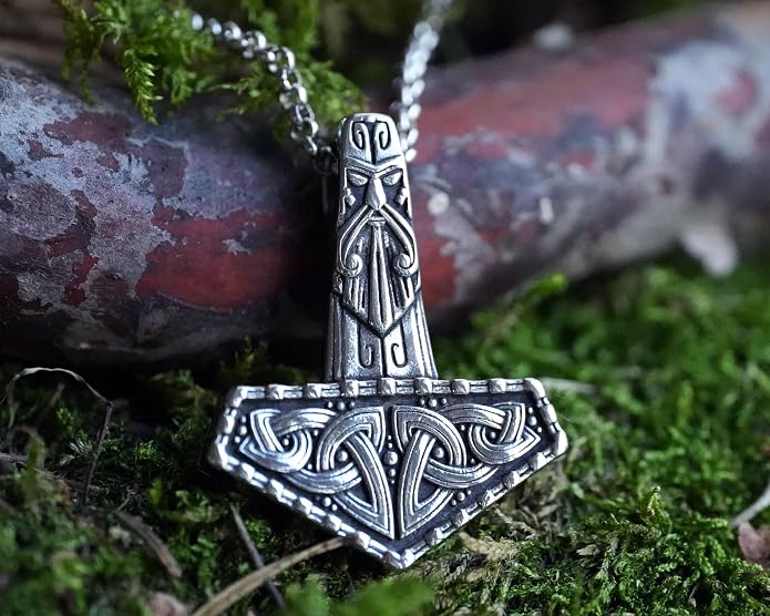 Baldur Jewelry - Thors Hammer Necklace Pendant Mjölnir - Viking Norse Thor Hammer Pendant Viking Jewelry - Thor Necklace - Thor Gifts for Men - Viking Necklace for Men