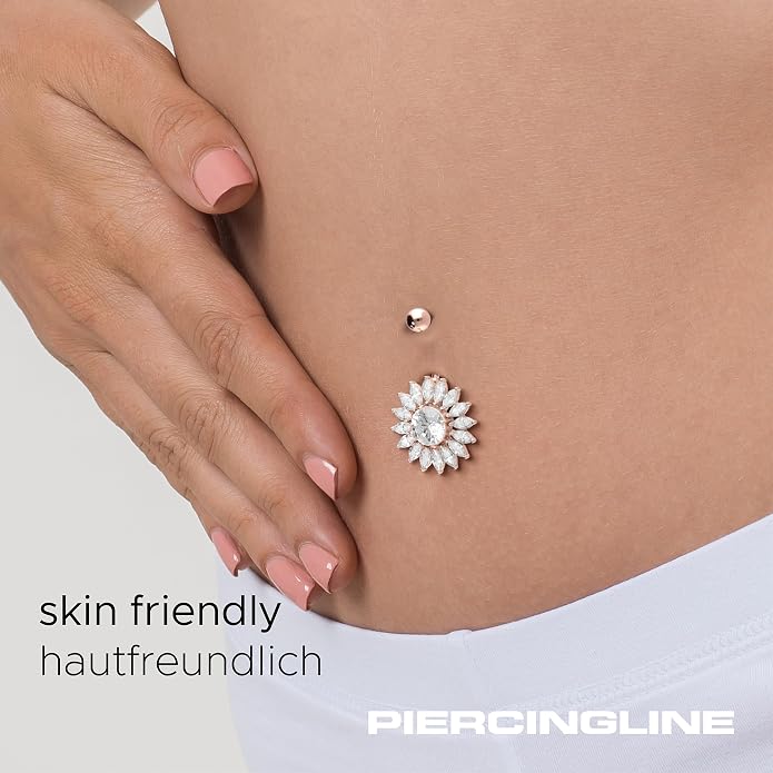 PIERCINGLINE surgical steel belly button piercing SUN - belly button ring surgical steel, gold, silver, rosegold piercing